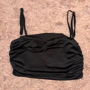 Black silk cropped tank